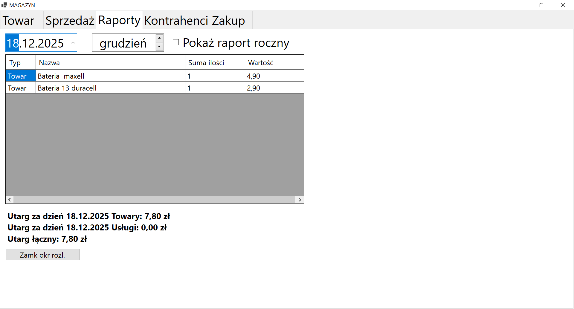 Raportowanie w Stokit